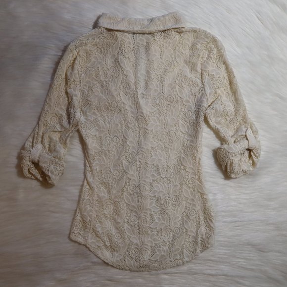 American Rag Lace Button Down - Picture 4 of 5